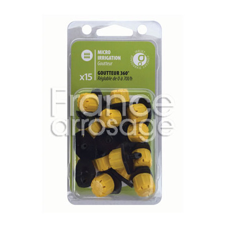 Lot de 15 goutteurs réglables 360°