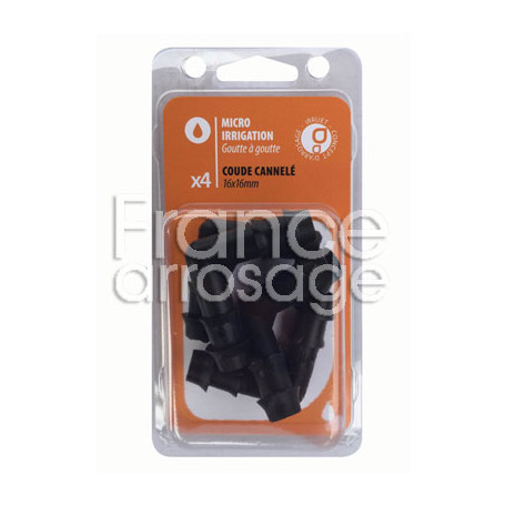 Lot de 4 coudes cannelés Ø16 x 16mm