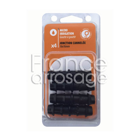 Lot de 4 jonctions cannelées Ø16 x 16mm