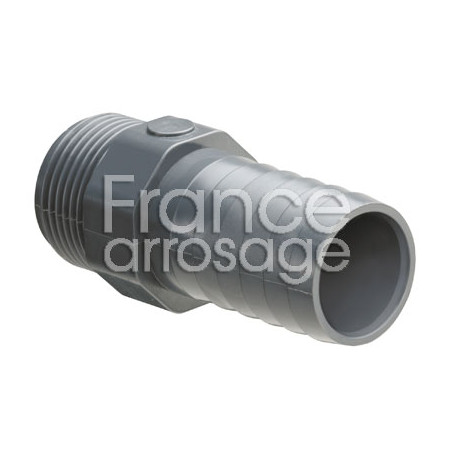 Raccord cannelé PVC PLASSON Ø16/18 x 3/8" MM