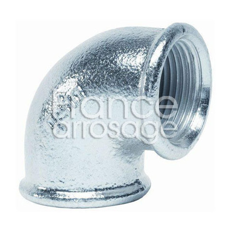 Coude 90° fonte galva réf. 90 - 1/2" FF