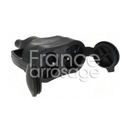 Double prise avec clapet étanche 2P + T femelle