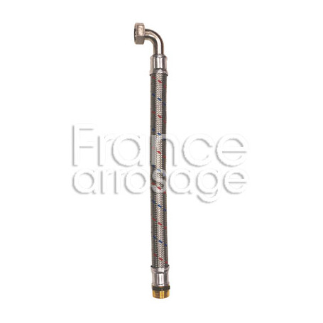 Flexible eau froide tressé inox coudé 500mm x 1" MF