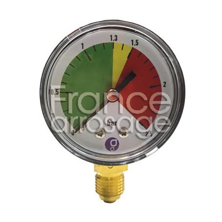 Manomètre radial spécial piscine Ø50 mm - 0 à 2,5 bars