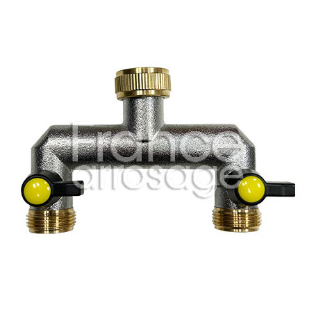 Nez de robinet laiton 2 sorties réglables - 3/4" FMM