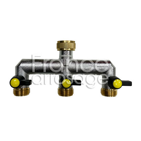 Nez de robinet laiton 3 sorties réglables 3/4" FMMM