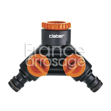 Nez de robinet Y 2 sorties CLABER 1/2" x 3/4" F