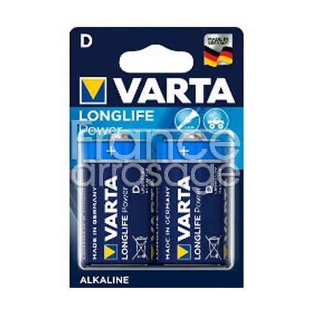 Lot de 2 piles rondes LR20 VARTA LongLife POWER
