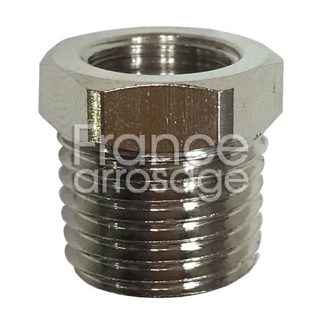 Réduction laiton nickelé 1/4" M x 1/8" F