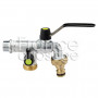 Robinet de puisage BS métal 1/2" M - 2 sorties x 3/4"  M