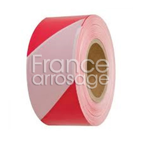 Rouleau de Ruban de signalisation de chantier Rouge et Blanc 50mm x 100m.