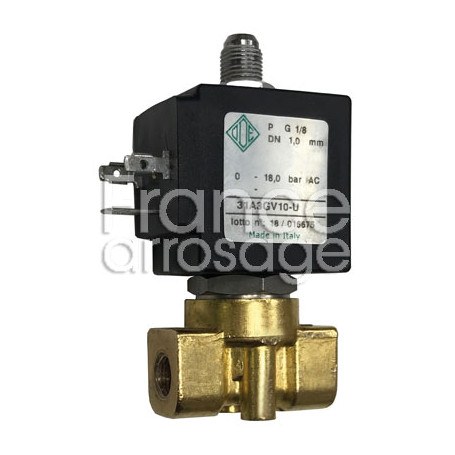 Pilote 3 voies NO - 8W - 24V AC - Laiton (vanne NF)  3 x 1/8" F