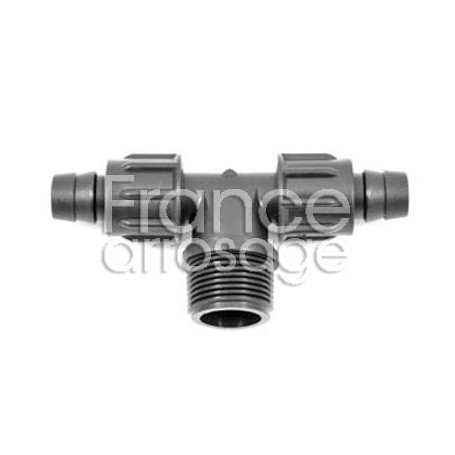 Té 3/4" M pour gaine agricole Ø16mm