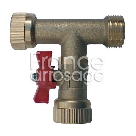 Té union + vanne laiton 1" MFF
