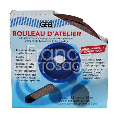 Rouleau toile abrasive 38 mm x 25 m